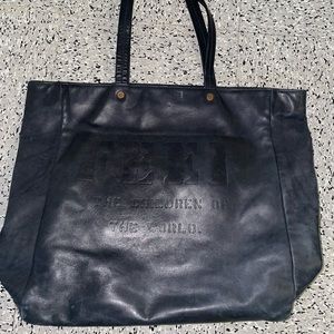 Feed projects leather bag navy